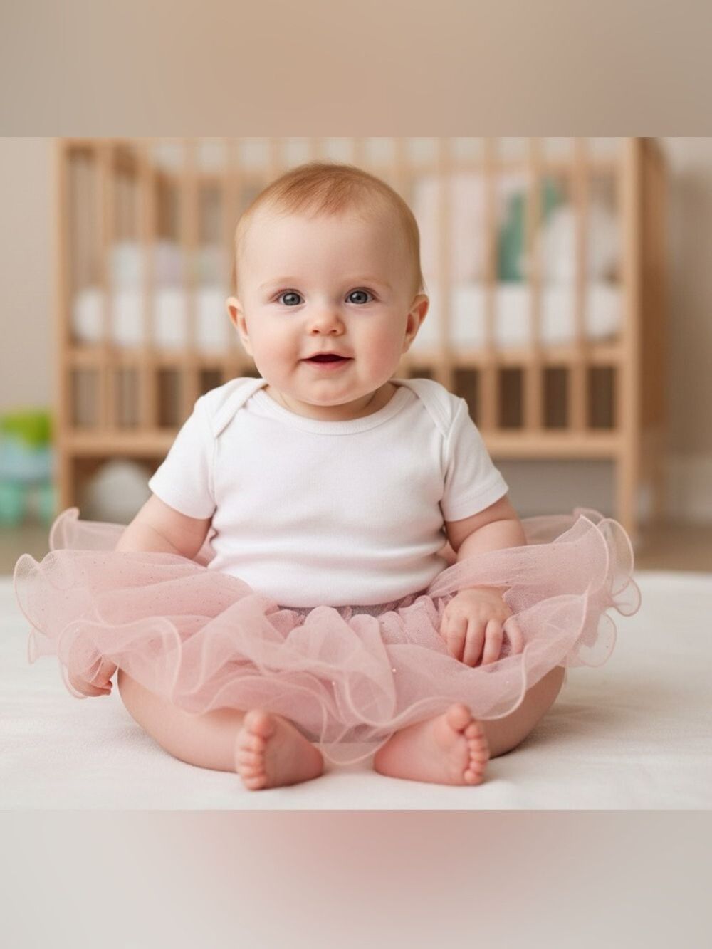 Girls Pink Glitter Tulle Skirt 3 Months